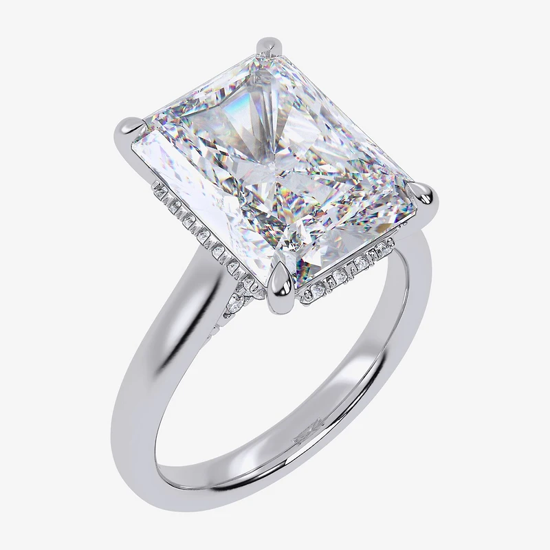 Signature By Modern Bride (G / Vs2-Si1) Womens 8 1/4 Ct. T.W. Lab Grown White Diamond 14K Gold Rectangular Solitaire Engagement Ring