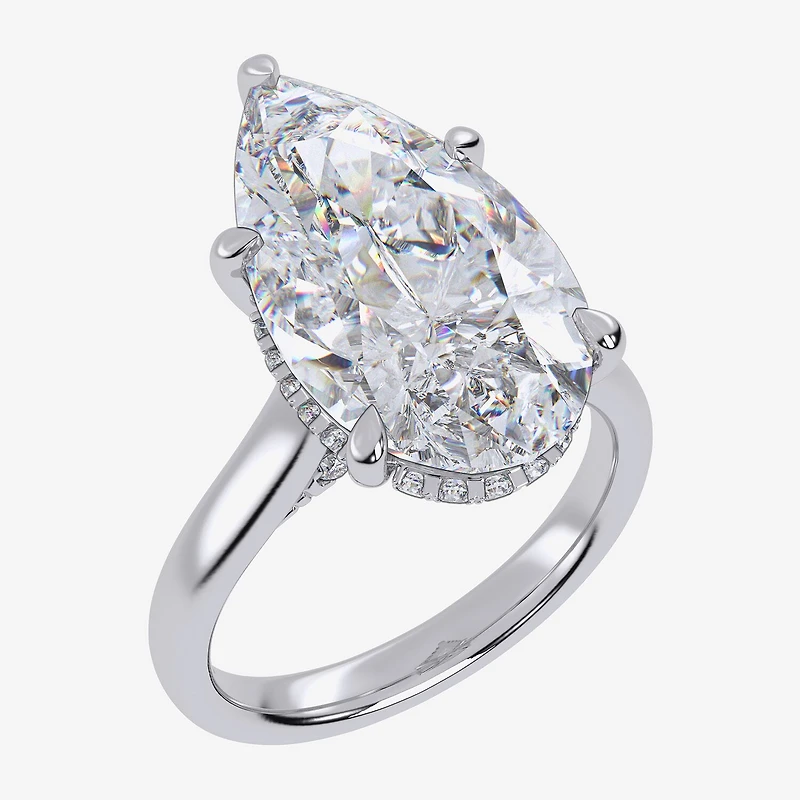 Signature By Modern Bride (G / Vs2-Si1) Womens 8 1/4 Ct. T.W. Lab Grown White Diamond 14K Gold Pear Solitaire Engagement Ring