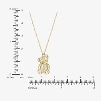 Gold Addiction Teddy Bear Womens 10K Gold 18 Inch Pendant Necklace