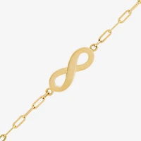 Gold Addiction Womens 10K Gold 7.25 Inch Solid Chain Bracelet