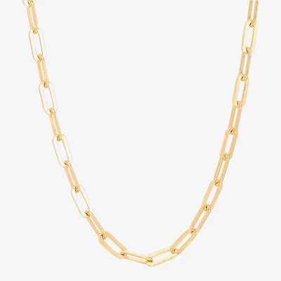 Silver Addiction Womens 14K Gold Over Silver 18 Inch Paperclip Chain Necklace