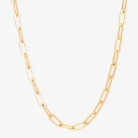 Silver Addiction Womens 14K Gold Over Silver 18 Inch Paperclip Chain Necklace