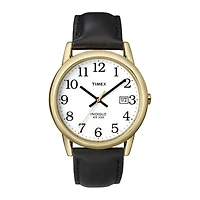 Timex® Easy Reader Mens Black Leather Strap Watch T2H2919J