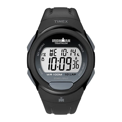 Timex® Mens Black Resin Strap 10-Lap Watch T5K6089J