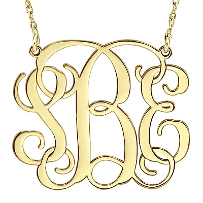 Personalized 30mm Vine Monogram Necklace