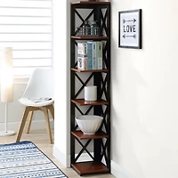 Oxford 5-Shelf Corner Bookcase