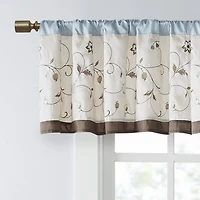 Madison Park Belle Embroidered Rod Pocket Tailored Valance