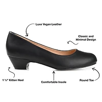 Journee Collection Saar Womens Round Closed Toe Block Heel Pumps