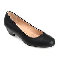 Journee Collection Saar Womens Round Closed Toe Block Heel Pumps