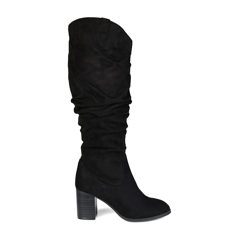 Journee Collection Womens Aneil Wide Calf Stacked Heel Over the Knee Boots