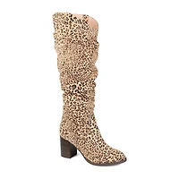 Journee Collection Womens Aneil Extra Wide Calf Stacked Heel Over the Knee Boots