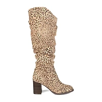 Journee Collection Womens Aneil Extra Wide Calf Stacked Heel Over the Knee Boots
