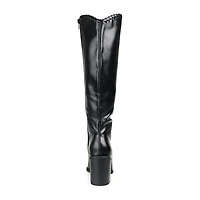 Journee Collection Womens Daria Wide Calf Stacked Heel Riding Boots
