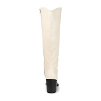 Journee Collection Womens Daria Wide Calf Stacked Heel Riding Boots