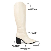 Journee Collection Womens Daria Wide Calf Stacked Heel Riding Boots