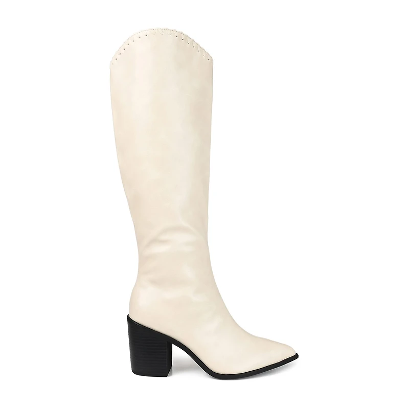 Journee Collection Womens Daria Wide Calf Stacked Heel Riding Boots