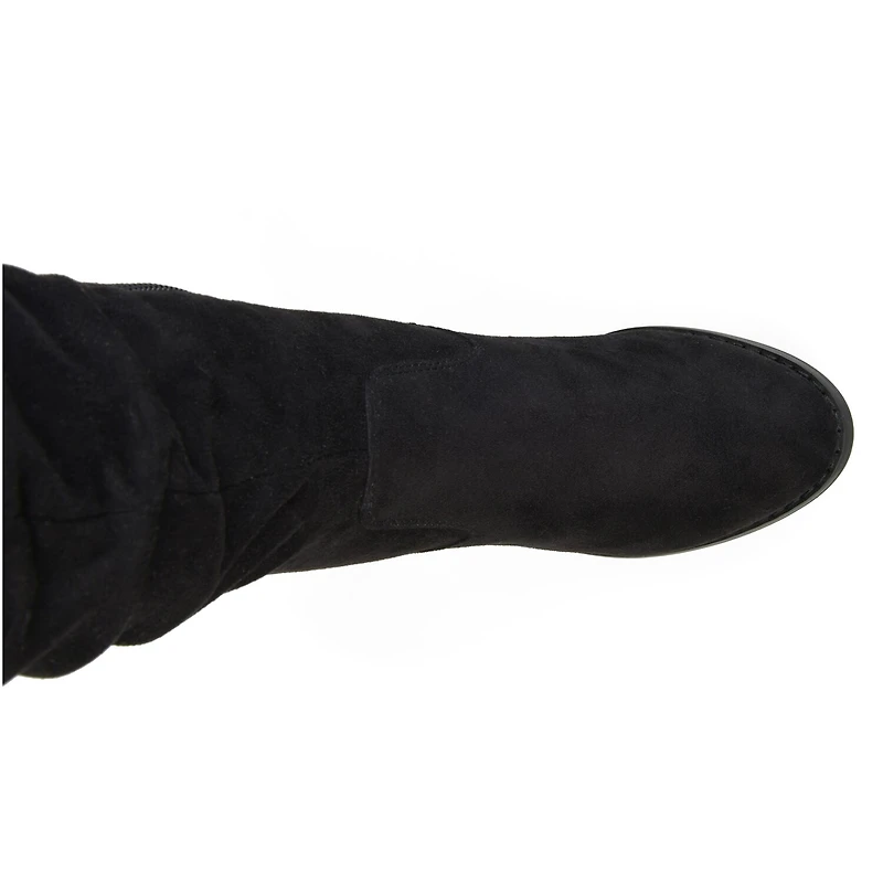 Journee Collection Womens Kaison Wide Calf Stacked Heel Over the Knee Boots