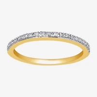 Surrounded by Love Womens Diamond Accent Natural White 14K Gold Over Silver Sterling Wedding Band