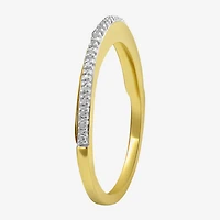 Surrounded by Love Womens Diamond Accent Natural White 14K Gold Over Silver Sterling Wedding Band