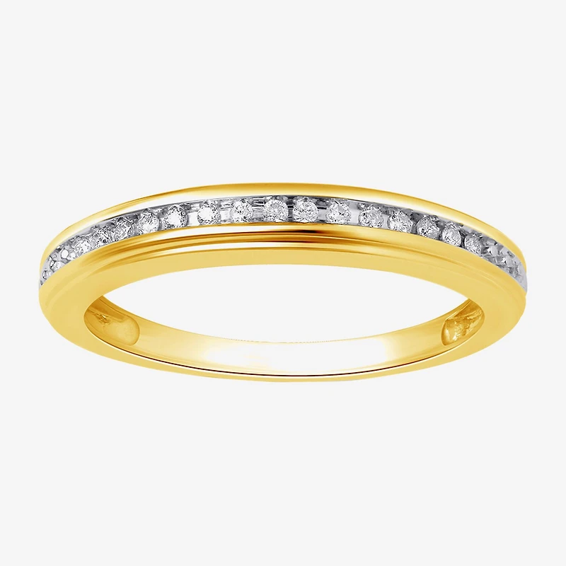 Surrounded by Love Womens 2MM Diamond Accent Natural White Sterling Silver Wedding Band