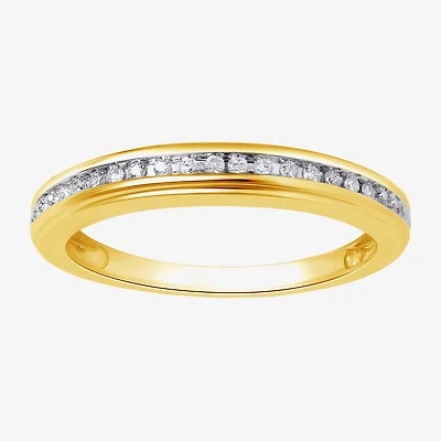 Surrounded by Love Womens 2MM Diamond Accent Natural White Sterling Silver Wedding Band