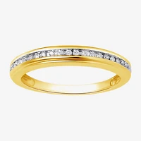 Surrounded by Love Womens 2MM Diamond Accent Natural White Sterling Silver Wedding Band