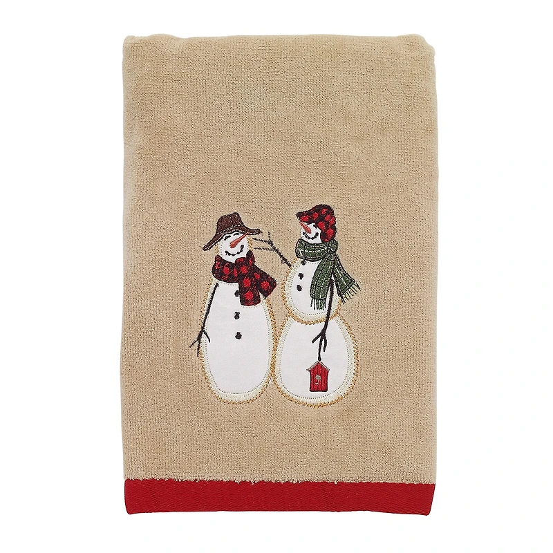 Avanti Snowman Gathering Embellished Hand Towel