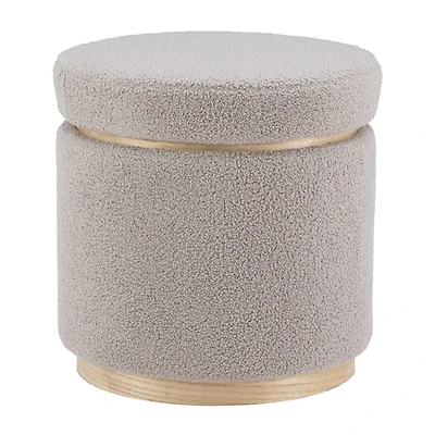 Berlinda Sherpa Round Storage Ottoman