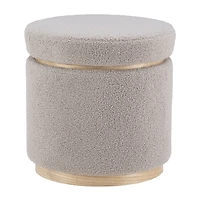 Berlinda Sherpa Round Storage Ottoman