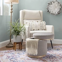 Berlinda Sherpa Round Storage Ottoman