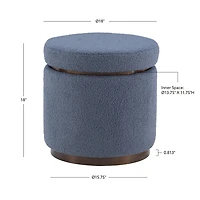 Berlinda Sherpa Round Storage Ottoman