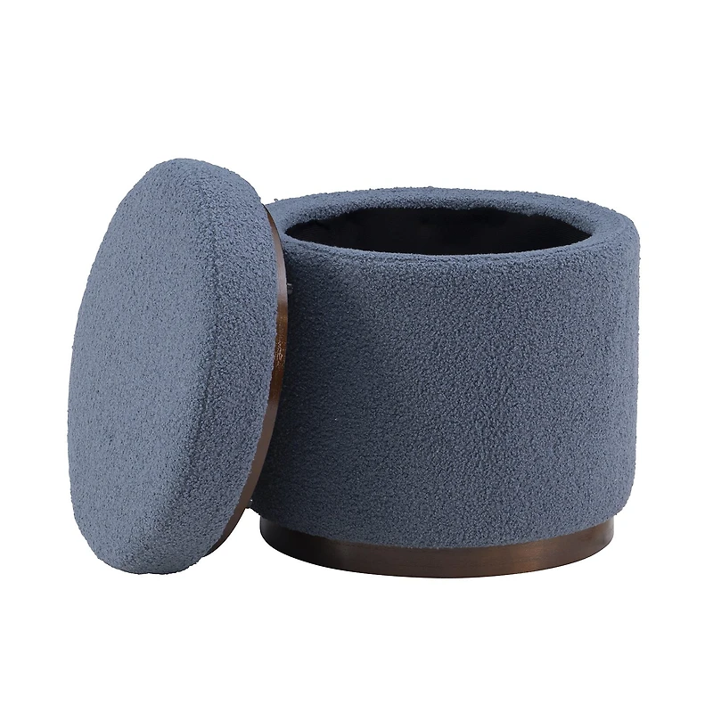 Berlinda Sherpa Round Storage Ottoman
