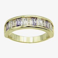 Sparkle Allure Womens 3MM Multi Color Cubic Zirconia 14K Gold Over Brass Band