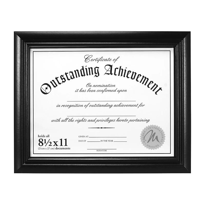 Malden 8.5x11 Black Certificate Wall Frame