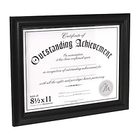 Malden 8.5x11 Black Certificate Wall Frame