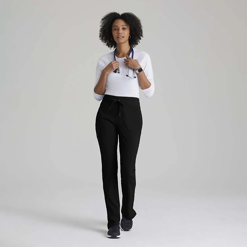 Barco One Bop597 Uplift 5-Pocket Mid-Rise Tapered Leg Womens Moisture Wicking Scrub Pant