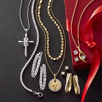YES, PLEASE! 2-pc. Diamond-Accent Necklace Set in 14K Gold Over Silver