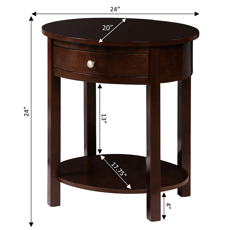 Convenience Concepts Cypress Living Room Collection Storage 1-Drawer End Table