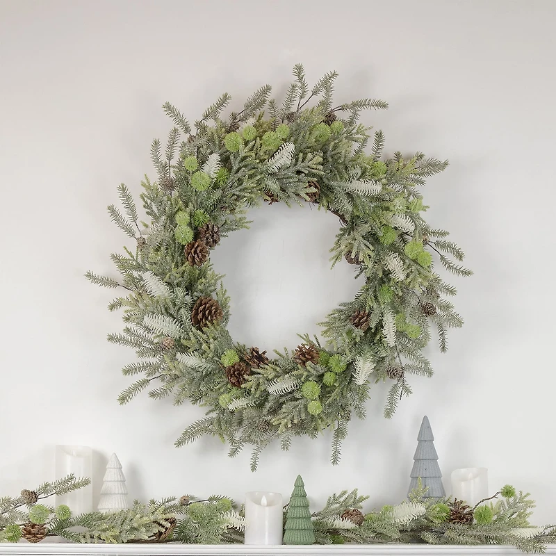 Northlight Frosted Pine And Pine Cone Christmas Indoor Garland