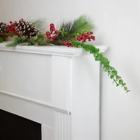 Northlight Berry Pine And Eucalyptus Unlit Christmas Indoor Garland