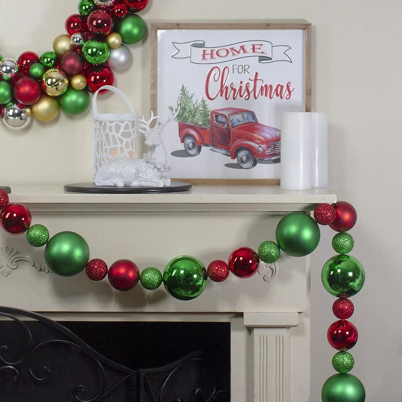 Northlight 3-Finish Shatterproof Ball Christmas Indoor Garland