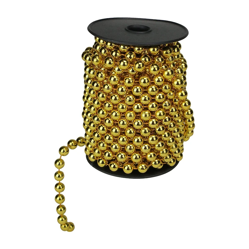 Northlight Shiny Gold Round Beaded Christmas Outdoor Garland