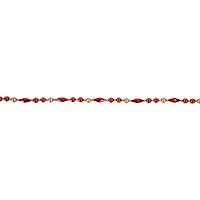 Northlight Shiny And Matte Red And Gold Beaded Unlit Christmas Outdoor Garland