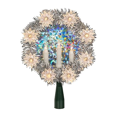 Northlight Silver Candles With Clear Lights Pre-Lit Wreath