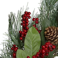 Northlight Leaves Berry And Pine Needle Artificial Unlit Wreath