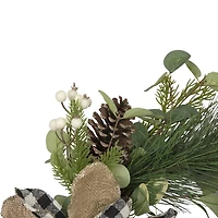Northlight Magnolia And Frosted Pine Cones Unlit Wreath