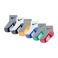 Nike Boys 6 Pair Toddler Quarter Ankle Socks