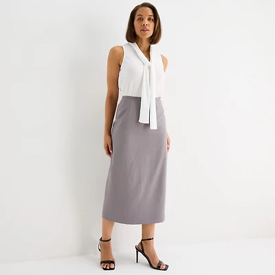 Black Label by Evan-Picone Womens Long Suit Skirt