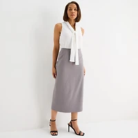 Black Label by Evan-Picone Womens Long Suit Skirt