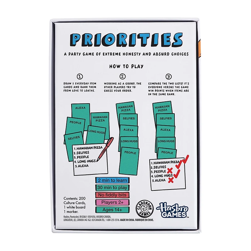 Hasbro Priorities: A Game Of Absurd Choices 100-pc. Card Game